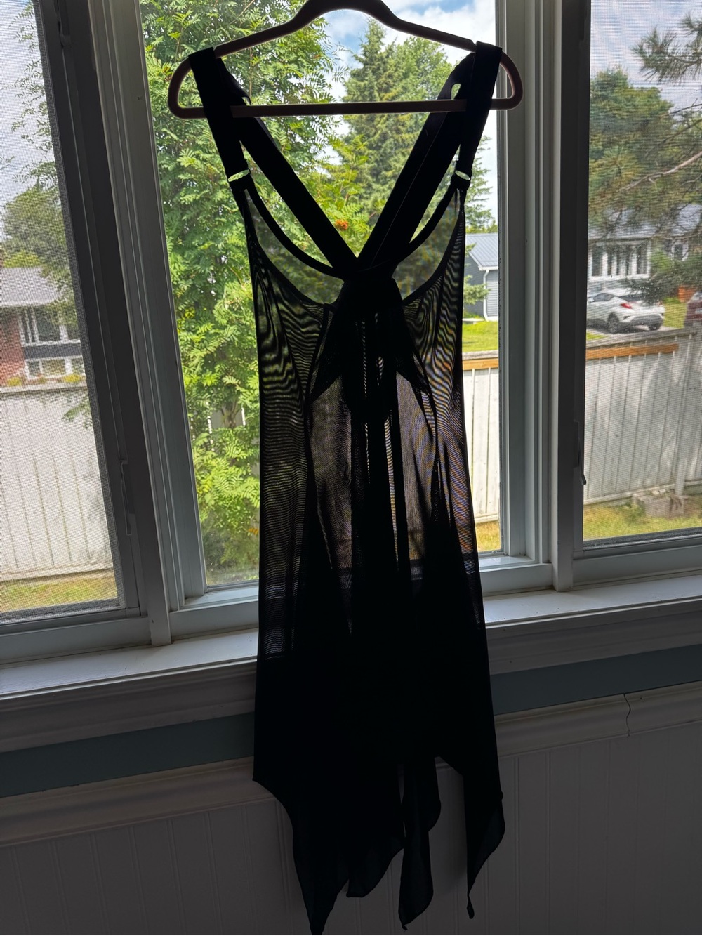 Killstar Mesh Asymmetric Hem Dress with Crisscross Straps - Picture 3 of 3